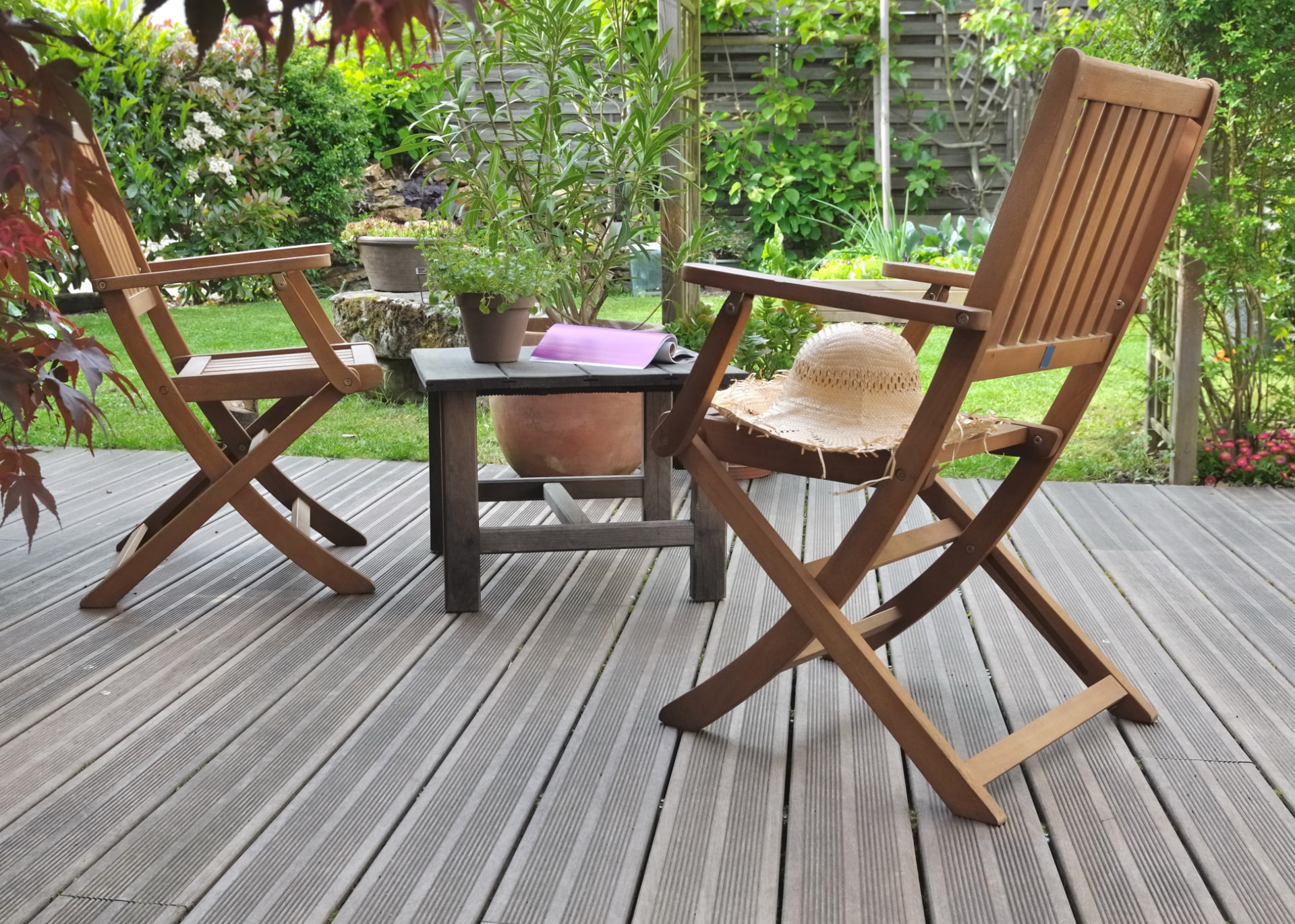 Chairs,And,Table,In,A,Wooden,Terrace