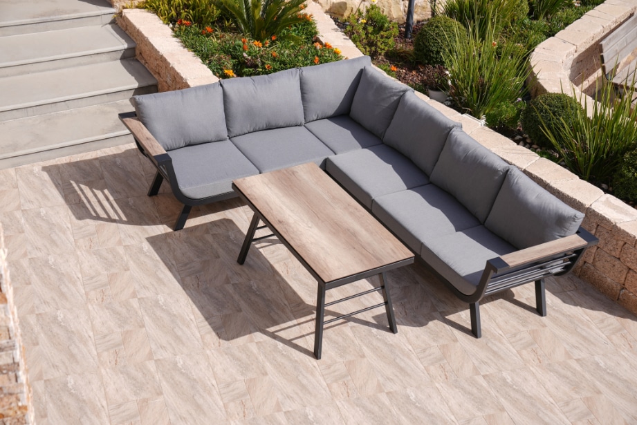 Outdoor,Patio,Furniture,Set,,Sectional,Sofa,Cushions,,Wooden,Conversation,Seat