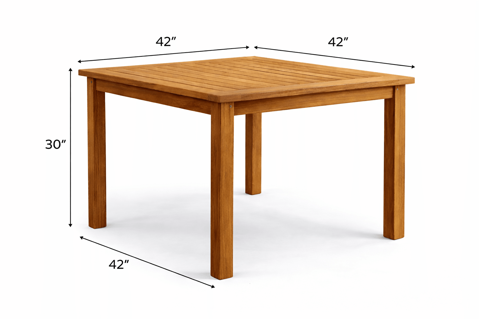 Teak 42 Inch Square Dining Table at Carolina Patio Furniture in Charlotte, NC