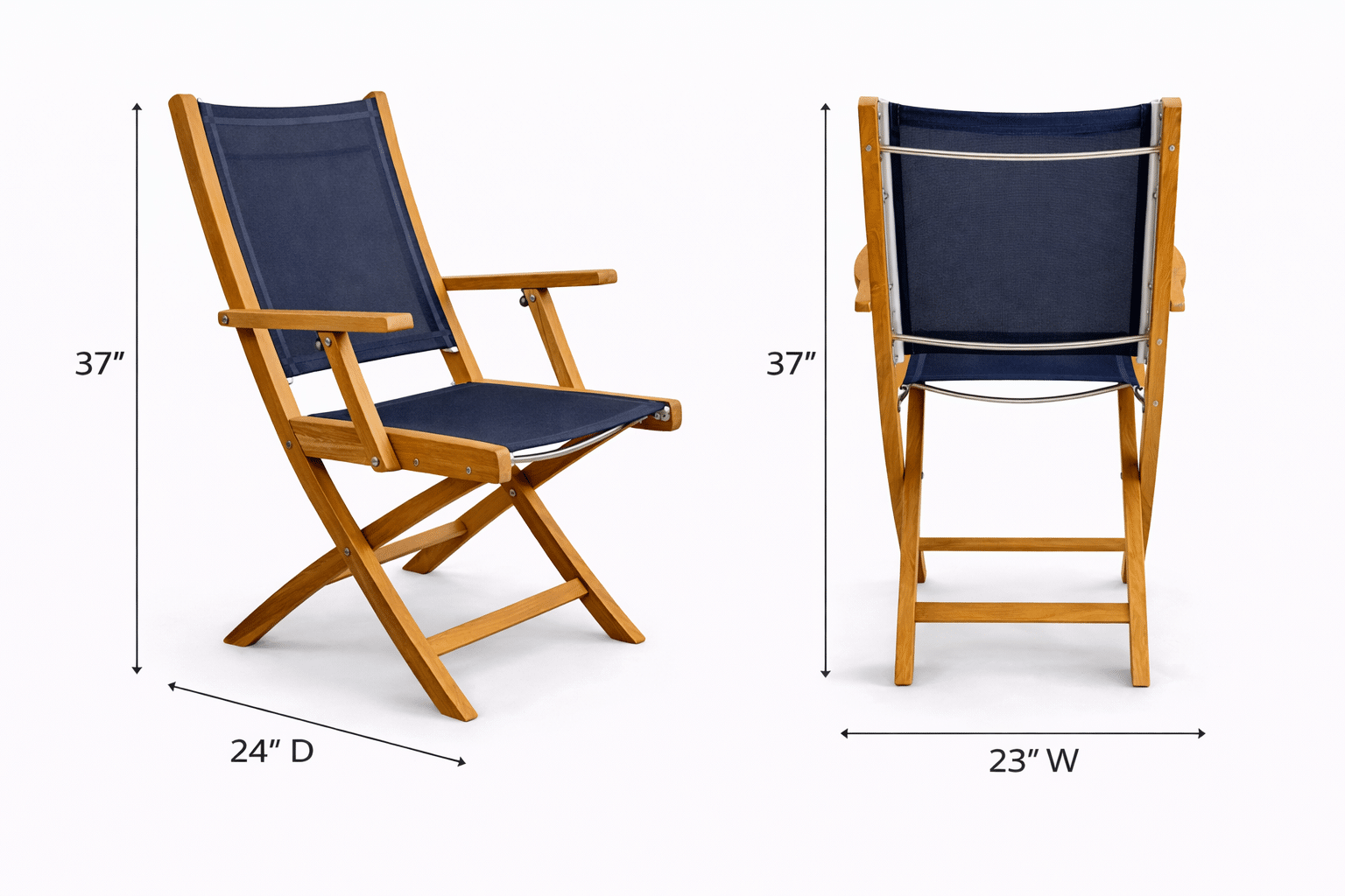 Teak Arm Sling Folding Dining Chair at Carolina Patio Furniture in Charlotte, NC