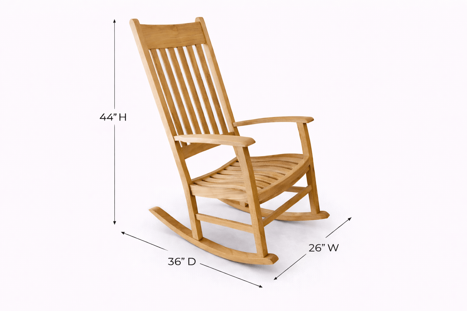 Teak High Back Rocker at Carolina Patio Furniture in Charlotte, NC