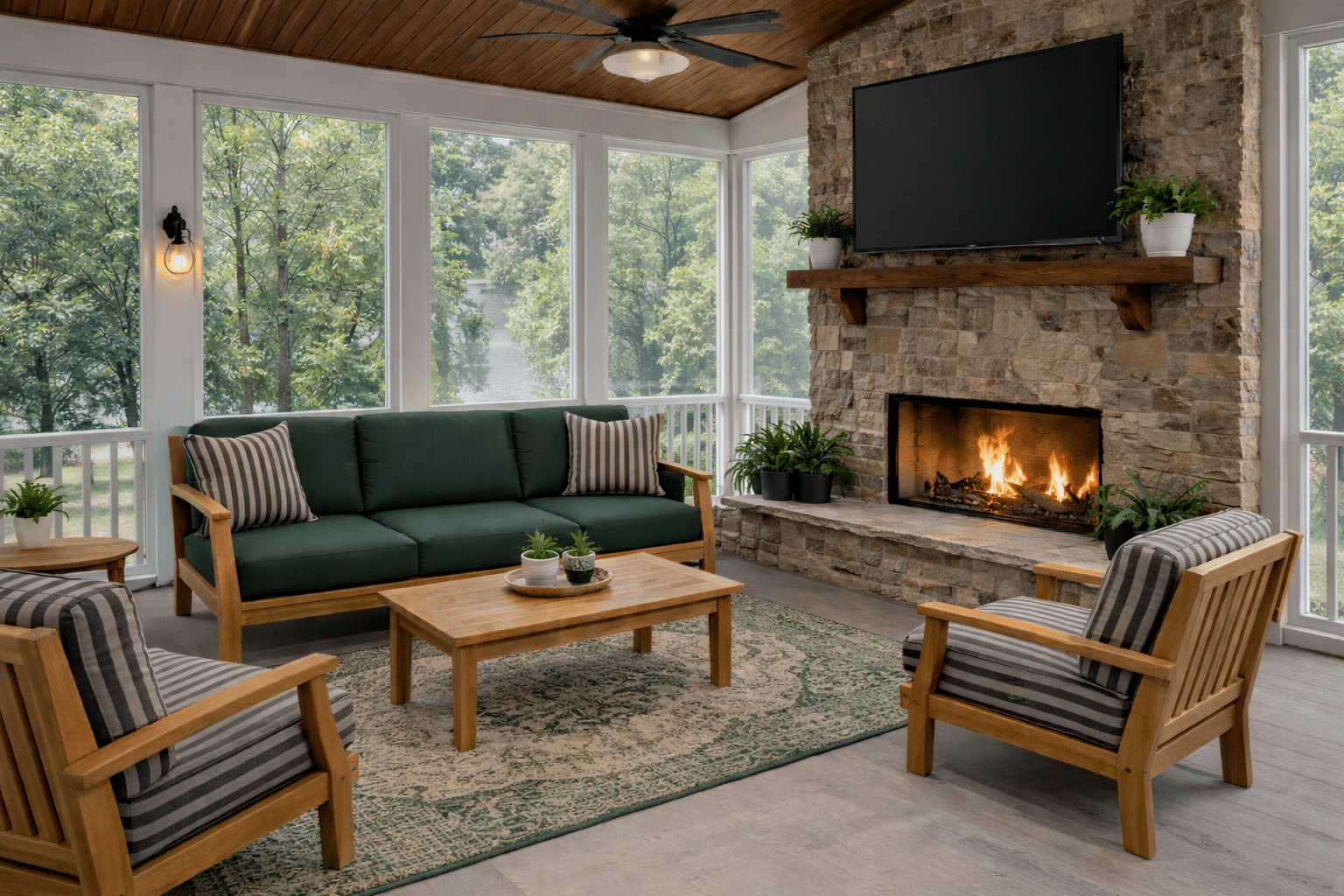 Teak Set Screen Porch at Carolina Patio Furniture in Charlotte, NC