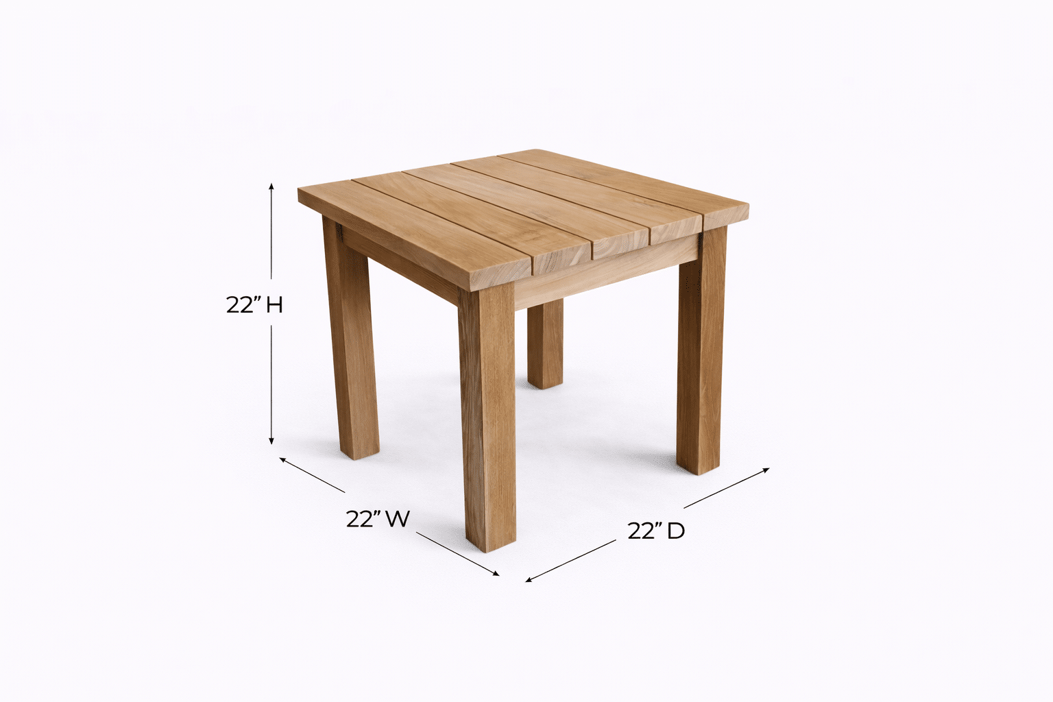 Teak Square End Table at Carolina Patio Furniture in Charlotte, NC