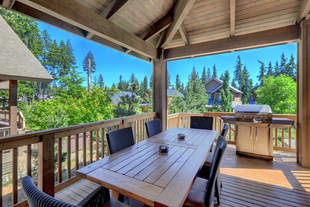 outdoor dining tables for covered decks in Charlotte for Carolina patios